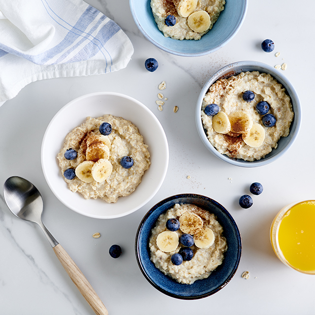 Porridge aux Myrtilles, Banane et Cannelle